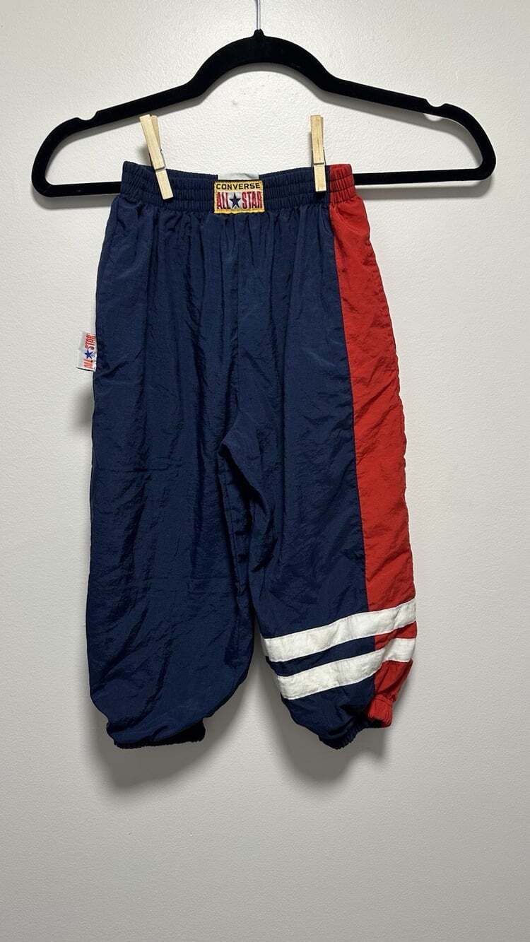 Vintage Toddler Converse All Star Track Pants Blue And Red And White Size 3T